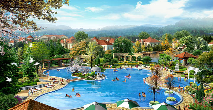 温泉旅游规划公司进行温泉区泳池旅游规划