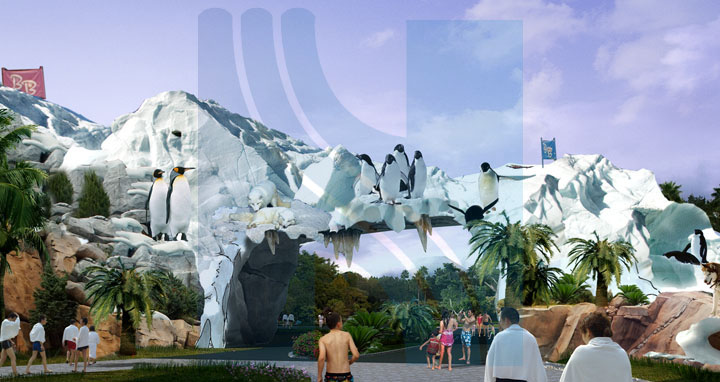 度假综合体项目旅游规划院完成海花岛水上乐园入口广场旅游规划效果图