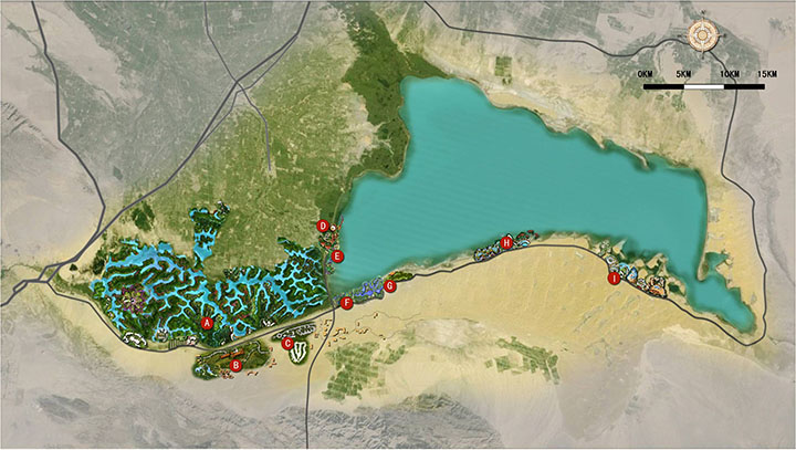 博斯腾湖项目旅游规划分区图