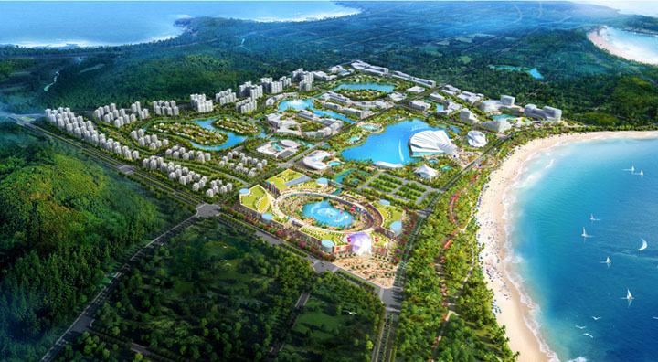 度假综合体项目旅游规划设计公司：中国惠安海洋生态文化旅游城启动区旅游规划鸟瞰图