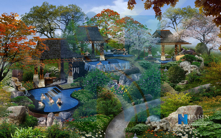 重庆万州区长滩镇森林·易温泉禅茶泉旅游规划效果图