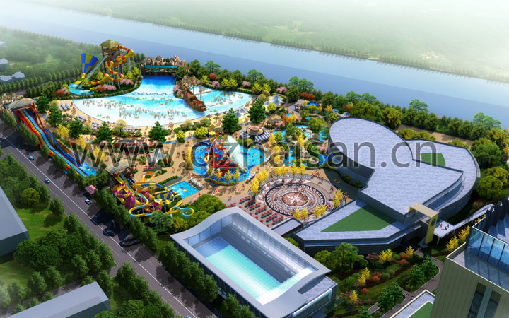 水主题公园项目旅游规划公司：辽宁丹东金汤水上乐园旅游规划设计鸟瞰图